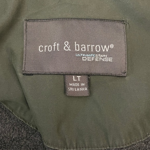 Croft & Barrow Mens Olive Green Fleece Lined Jacket Ultimate Stain Defense LT - Picture 3 of 9